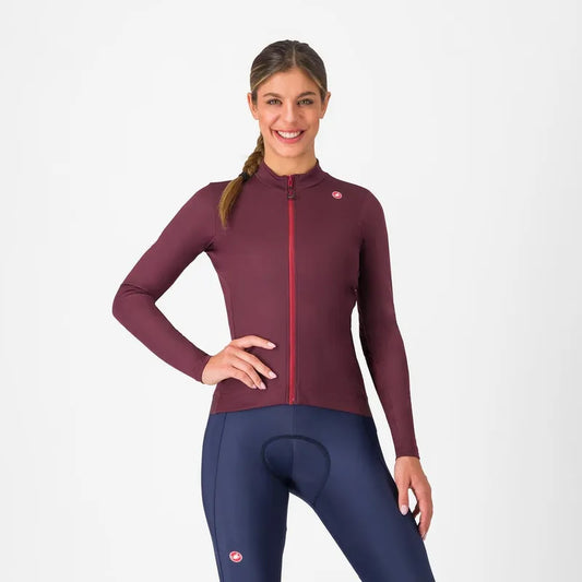 Castelli Espresso Thermal Jersey Women's Deep Bordeaux
