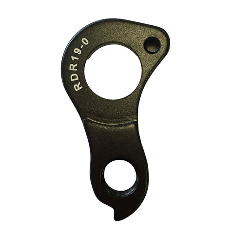 Metallic object with 'RDR19-0' engraving on a white background